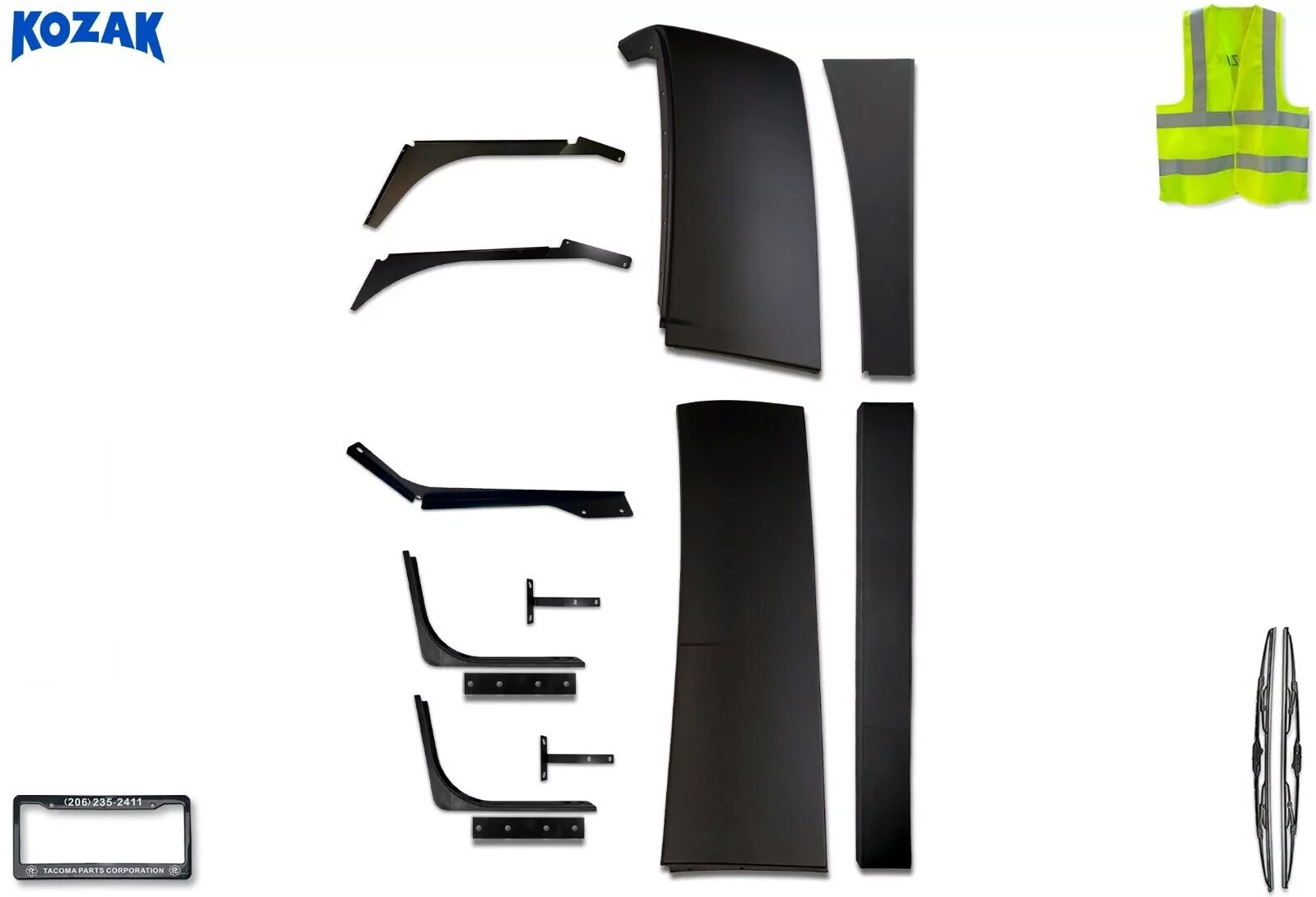 Lower &Upper Cab Wind Fairings Set Left Compatible with Volvo VNL 2004-2017