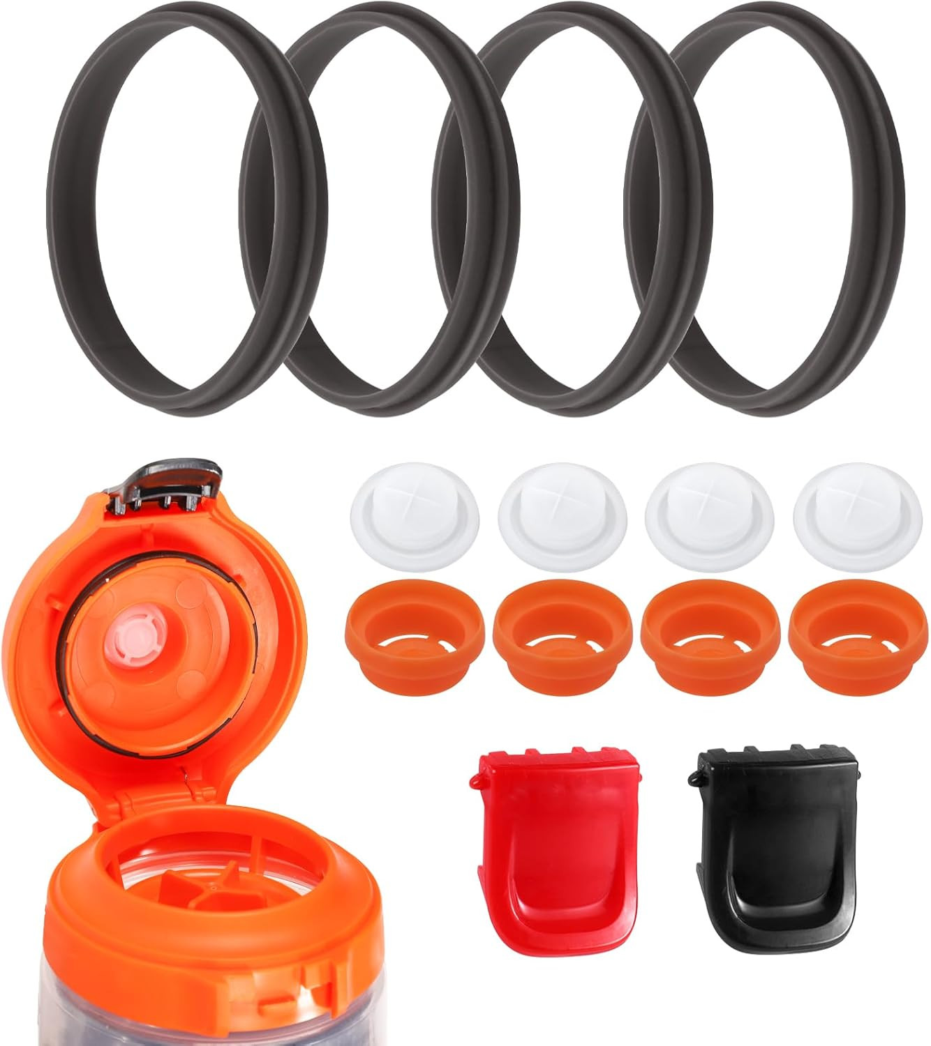 10PCS Gatorade GX Bottle Lid Replacement Set, Silicone Valves & Gaskets with Cli