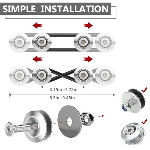 Universal Bumper Clips, Front Rear Bumper Quick Release Kit, Bumper 2set Black