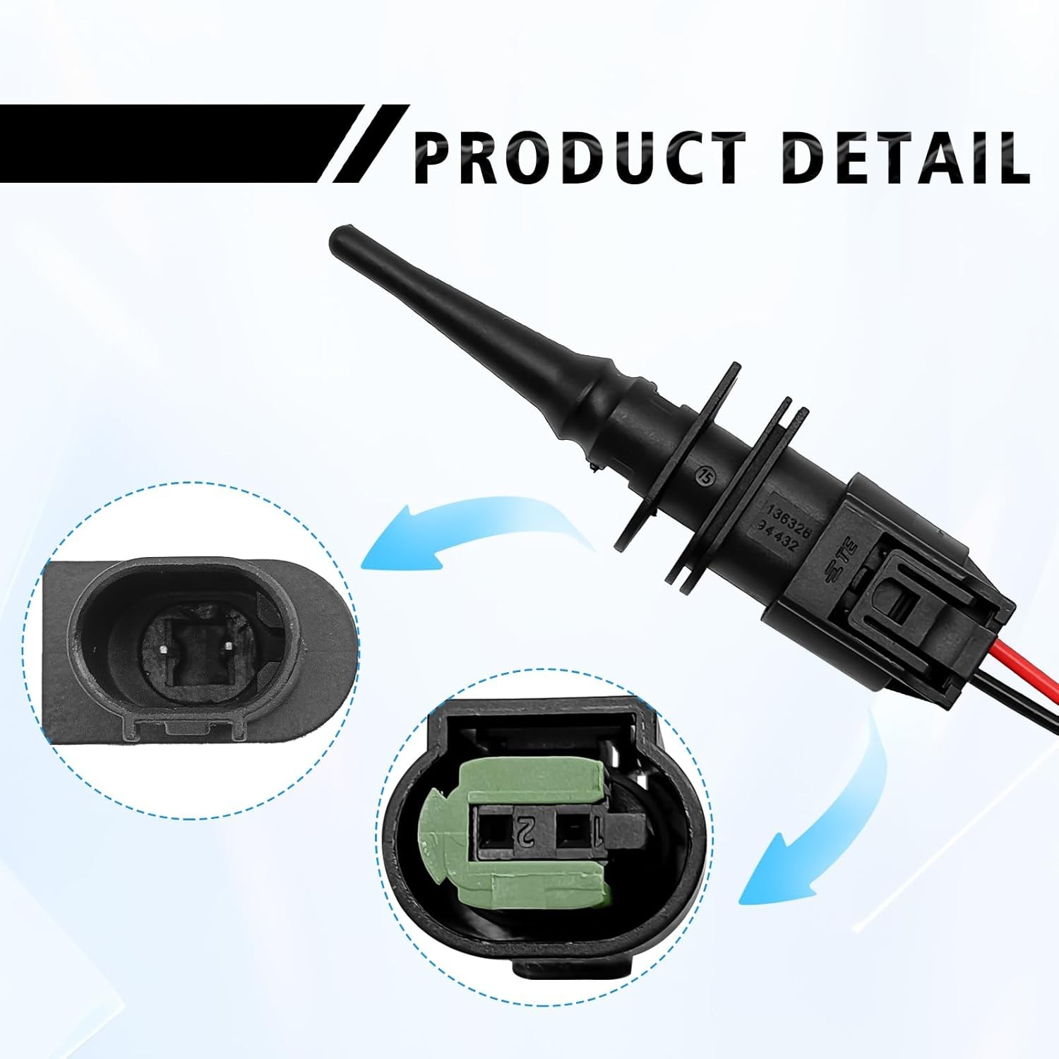 Outside Ambient Air Temperature Sensor Connector Pigtail Plug Compatible