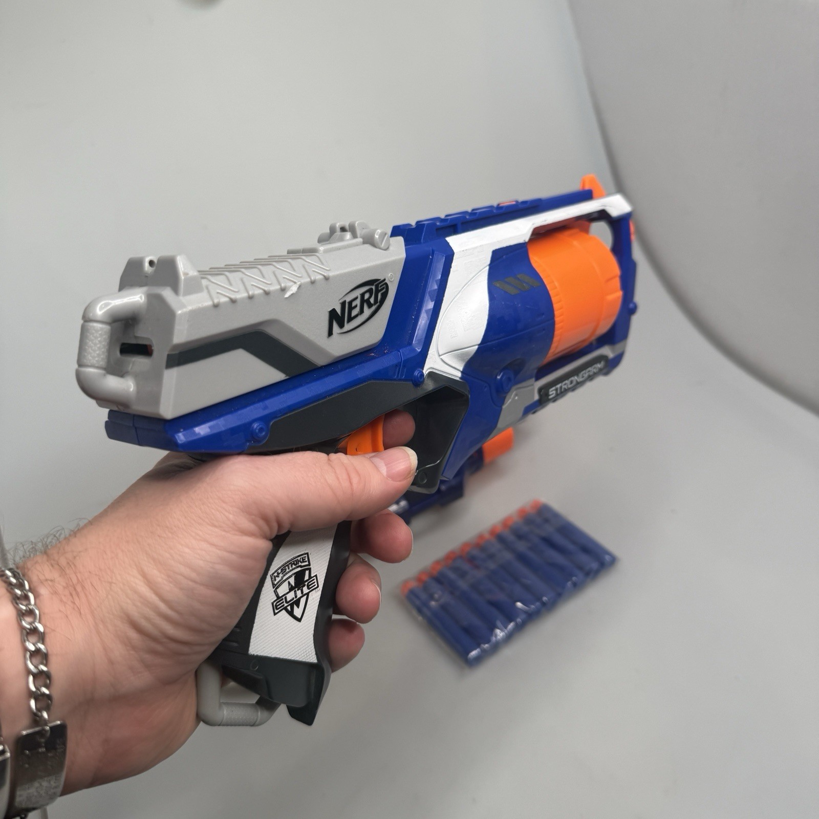 NERF N-Strike Elite Disruptor & Strongarm Blaster Lot 2 w/ 10 Darts EUC