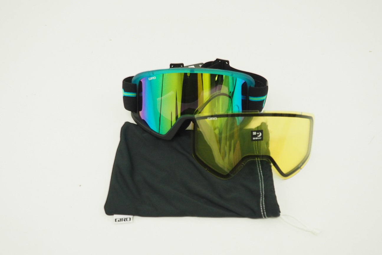 New! Giro Semi Adult Winter Sport Goggles Blue Neon Lights w/ Loden Green Lens+1