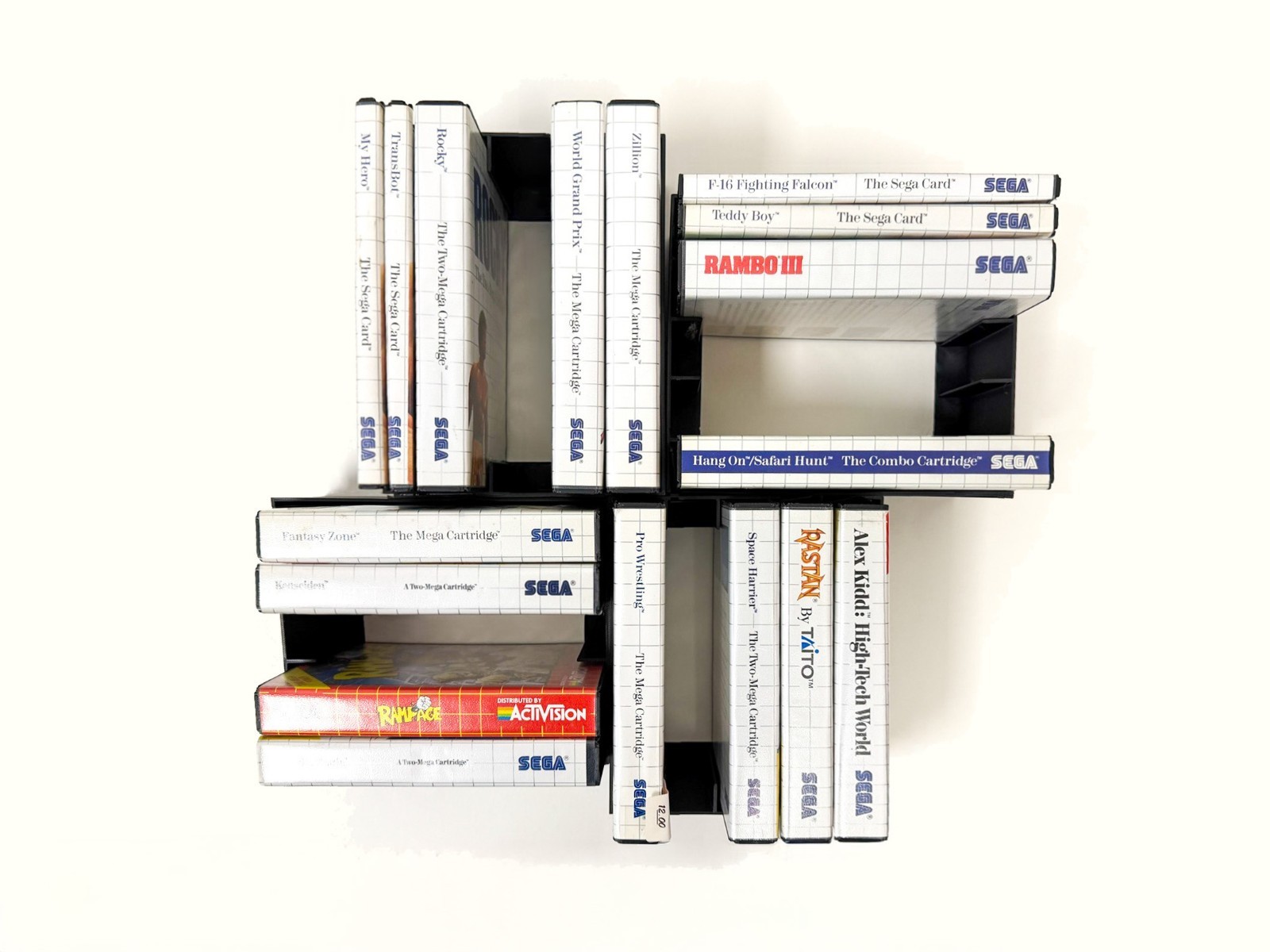 Wall Mount Storage System for SEGA Master System Video Games in Cases
