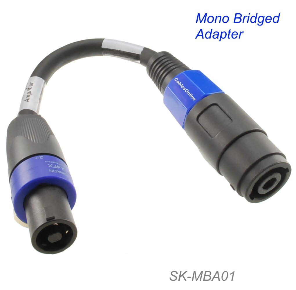 6-inch Neutrik Speakon NL4FX Male to Female Mono-Bridged 12AWG Adapter Cable