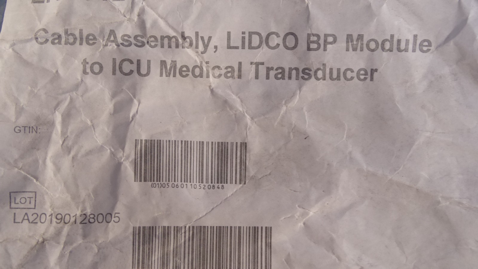 Masimo LiDCO LI10611 BP Module Cable Assembly to Edwards Transducer