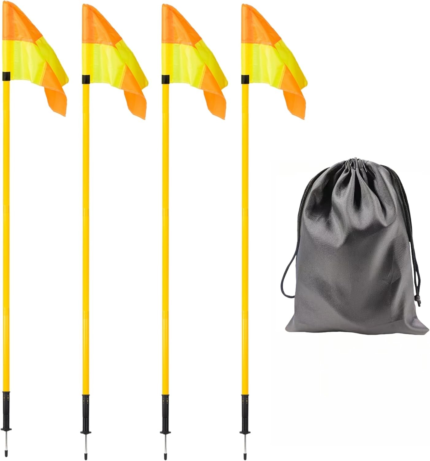 5FT Soccer Corner Flags for Field Set of 4,Soccer Agility Yellow