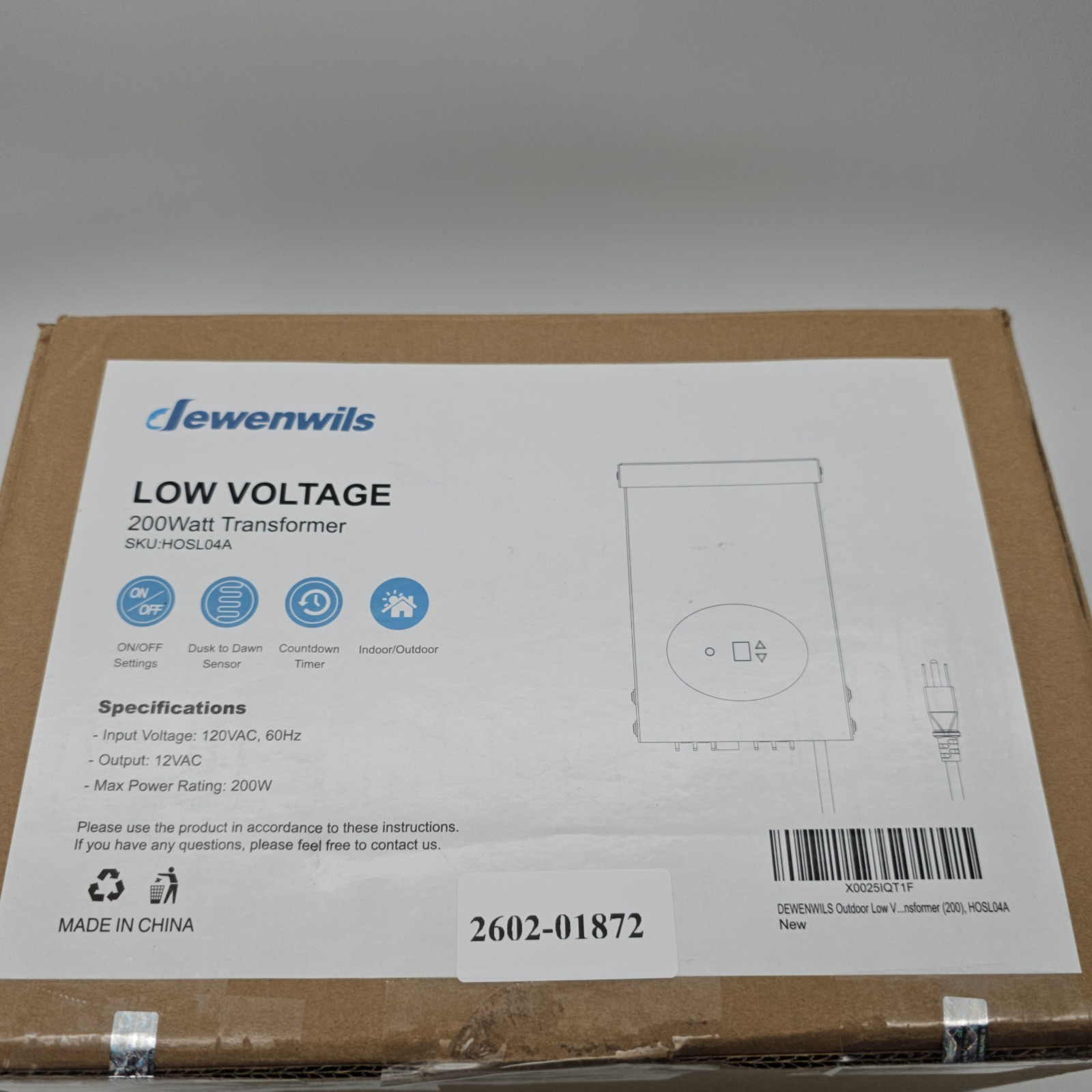 DEWENWILS 200W Low Voltage Landscape Transformer with Timer Dusk/Dawn Sensor