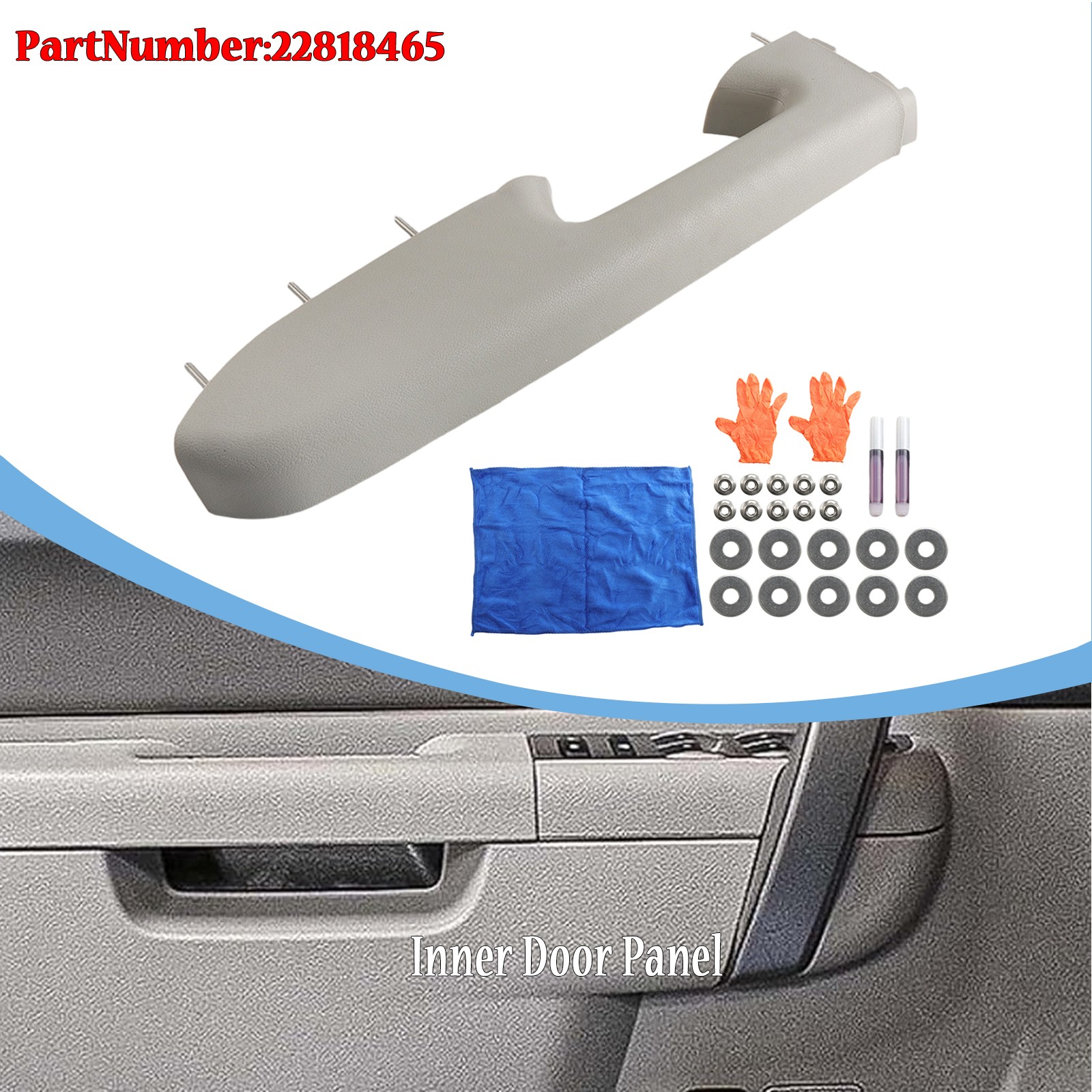 Gray Driver Side Armrest Repair Kit Fit for Chevy Silverado GMC Sierra 2010-2014