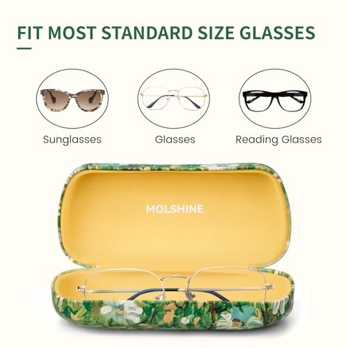 Hard Shell Sunglasses Case, Classic Large Glasses Case for Yellow Daisy