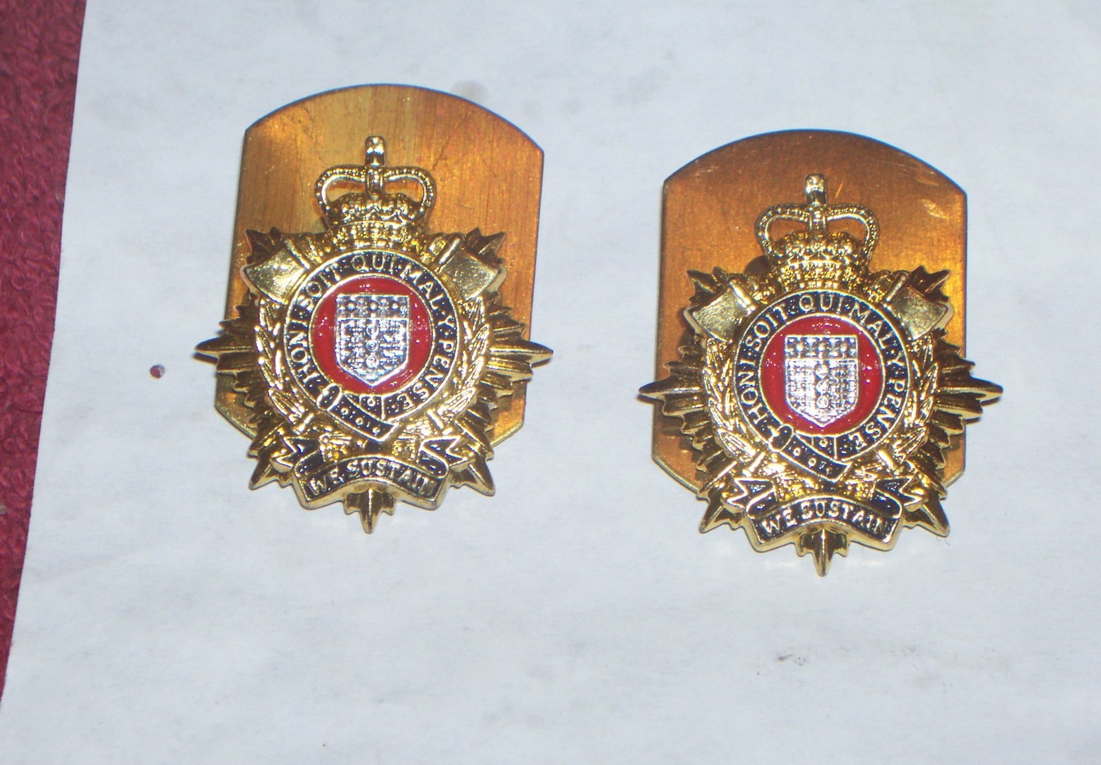 1 PR. ORIG.  UNISSUED BRITISH LOGISTICAL CORP. COLLAR INSIGNIAS