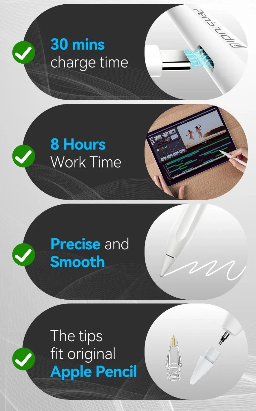 Universal Active Stylus Touch Pen for iOS Android Capacitive Screen High Gift