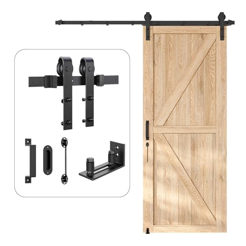 homlux  6.6 Foot Heavy Duty Sturdy Sliding Barn Door Hardware Kit Single Door