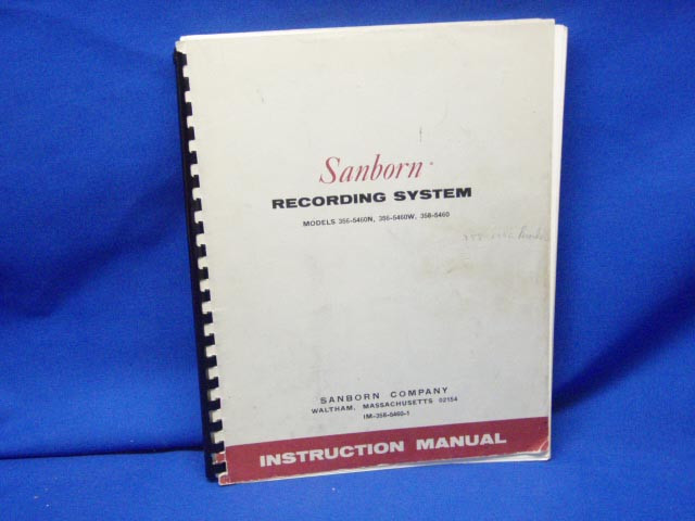 Sanborn Recording System 356-5460N -5460W, -5460 Manual