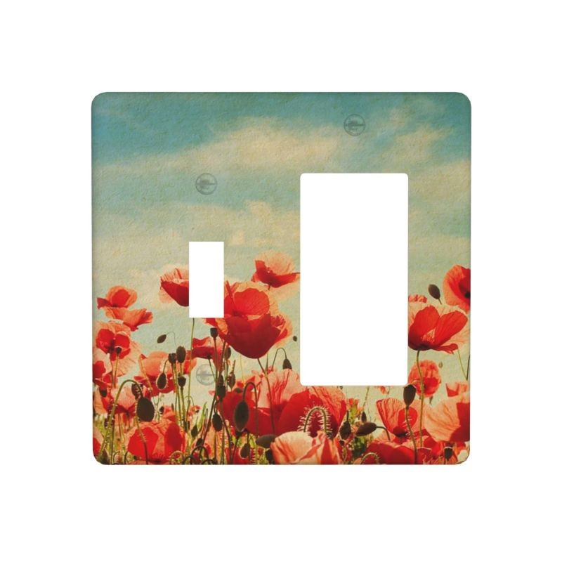 Watercolor Floral Wall Plate Sockets Single Double Switch Panels Bedroom Decor