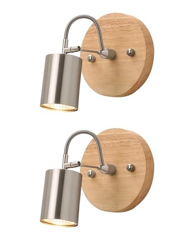 2 Pack Ceiling Spotlights Indoor with Rotatable Adjustable Light Nickel-2pack