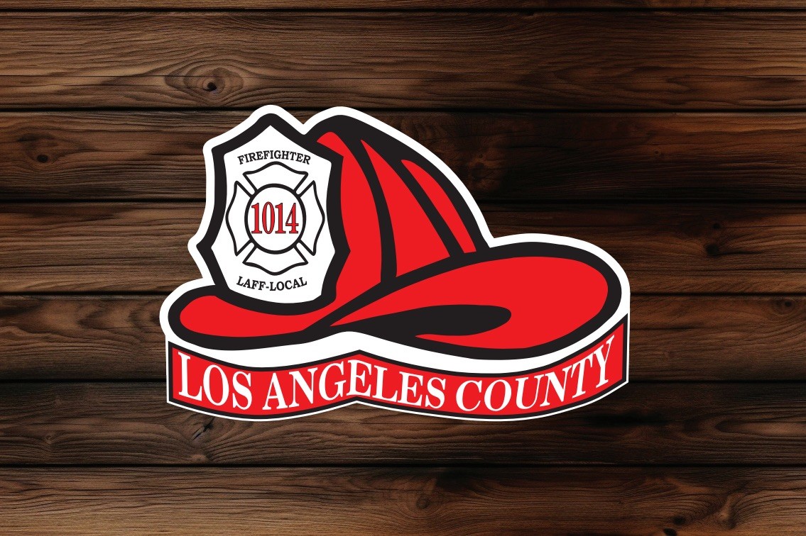 Los Ángeles  Fire Department Local 1014 Laminated Decal WITH WHITE BACKGROUND