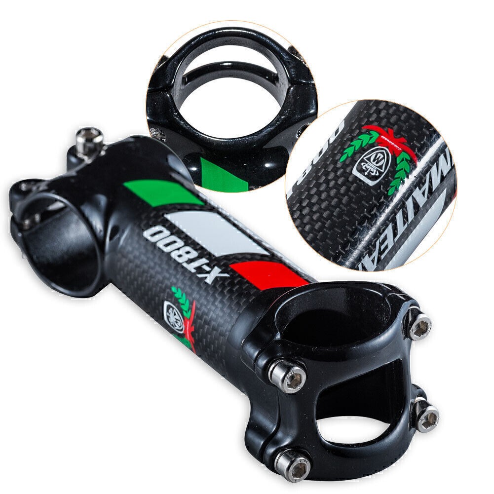 T800 Carbon Fiber Handlebar Bar Mount Clamp Stem MTB Road Bike 80/90/100/110MM