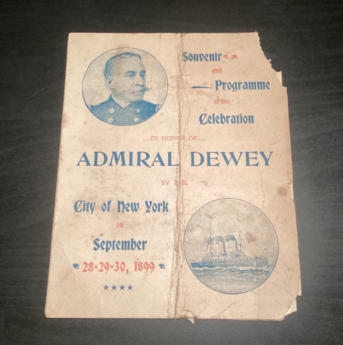 1899 NYC Souvenir & Programme Of The Celebration In Honor Of George Dewey