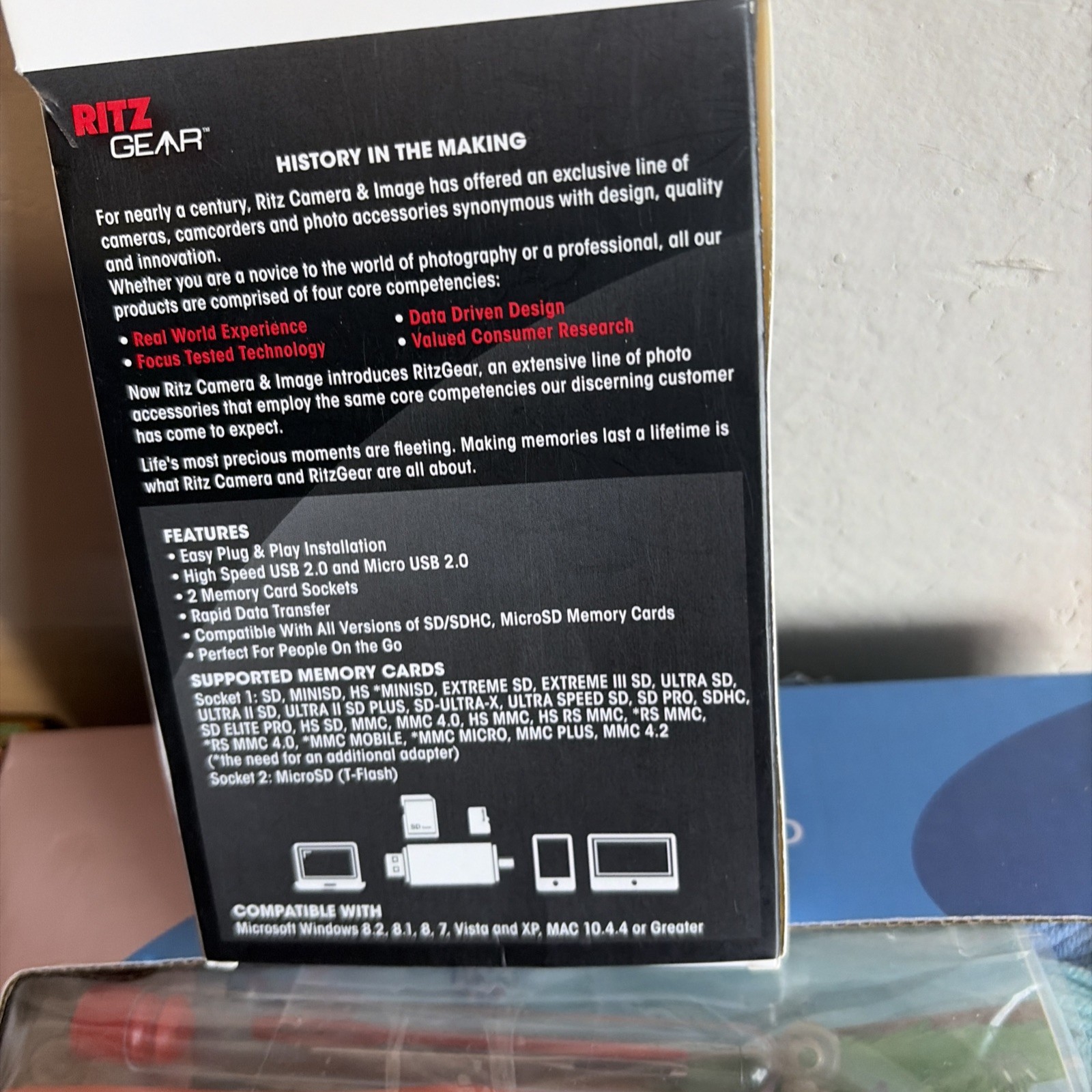 Ritz Gear OTG USB / Micro USB Multi-Function SD / MICRO SD Card Reader NIB