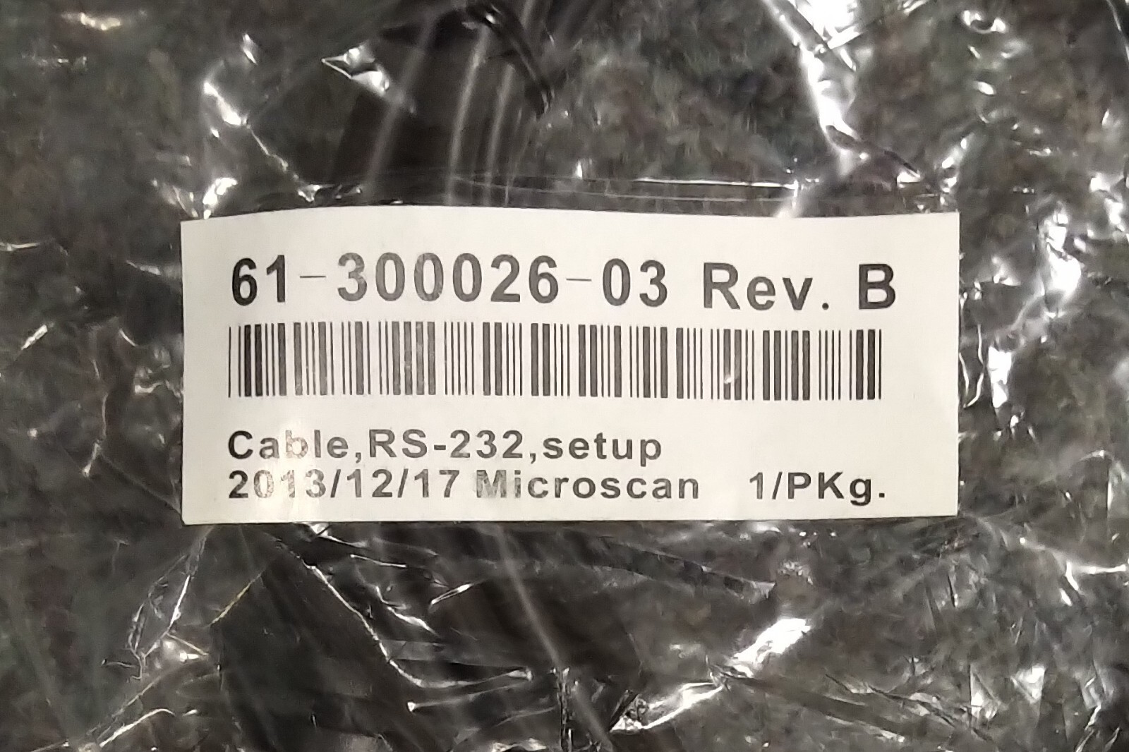 MICROSCAN, 61-300026-03, RS232 COMMUNICATION CABLE, DB-25 TO DB-9, NEW, SEALED