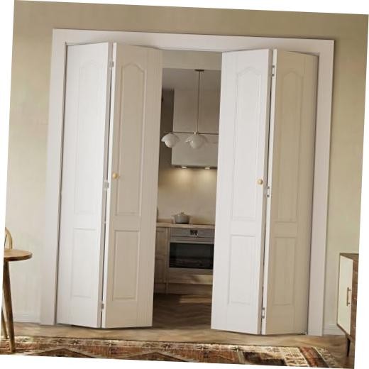 48"x80" Bifold Door - 4-Panel Hollow Core Closet Doors with Hardware