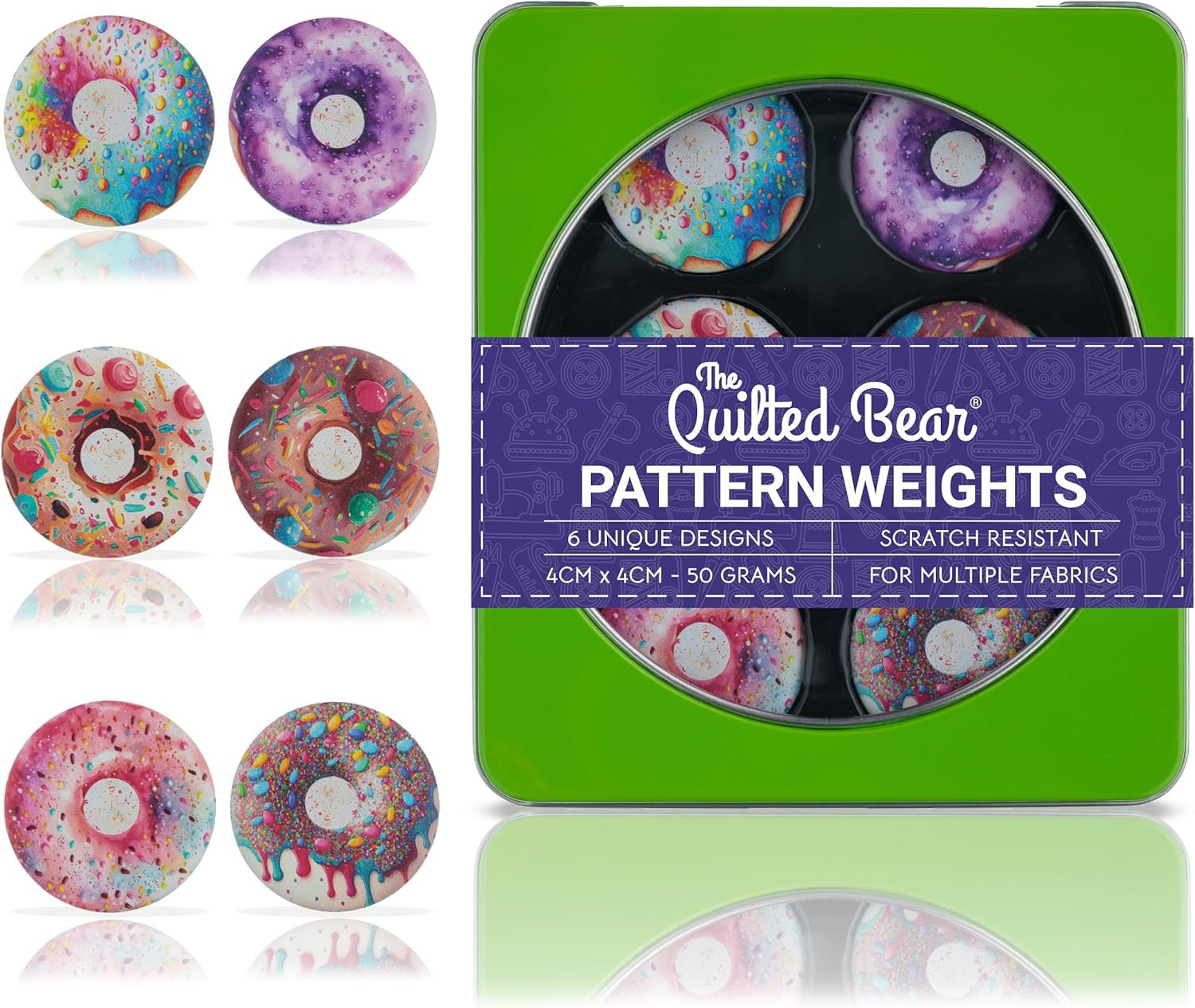 The Quilted Bear Pattern Weight Set – Scratch-Resistant Fabric Weights for Secur