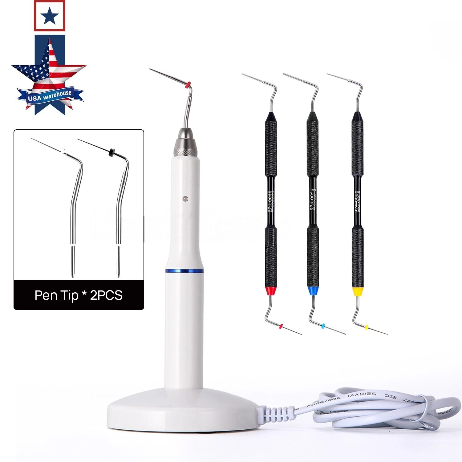Dental Gutta Percha Obturation Heated Pen / Endo Buchanan Hand Plugger Tips