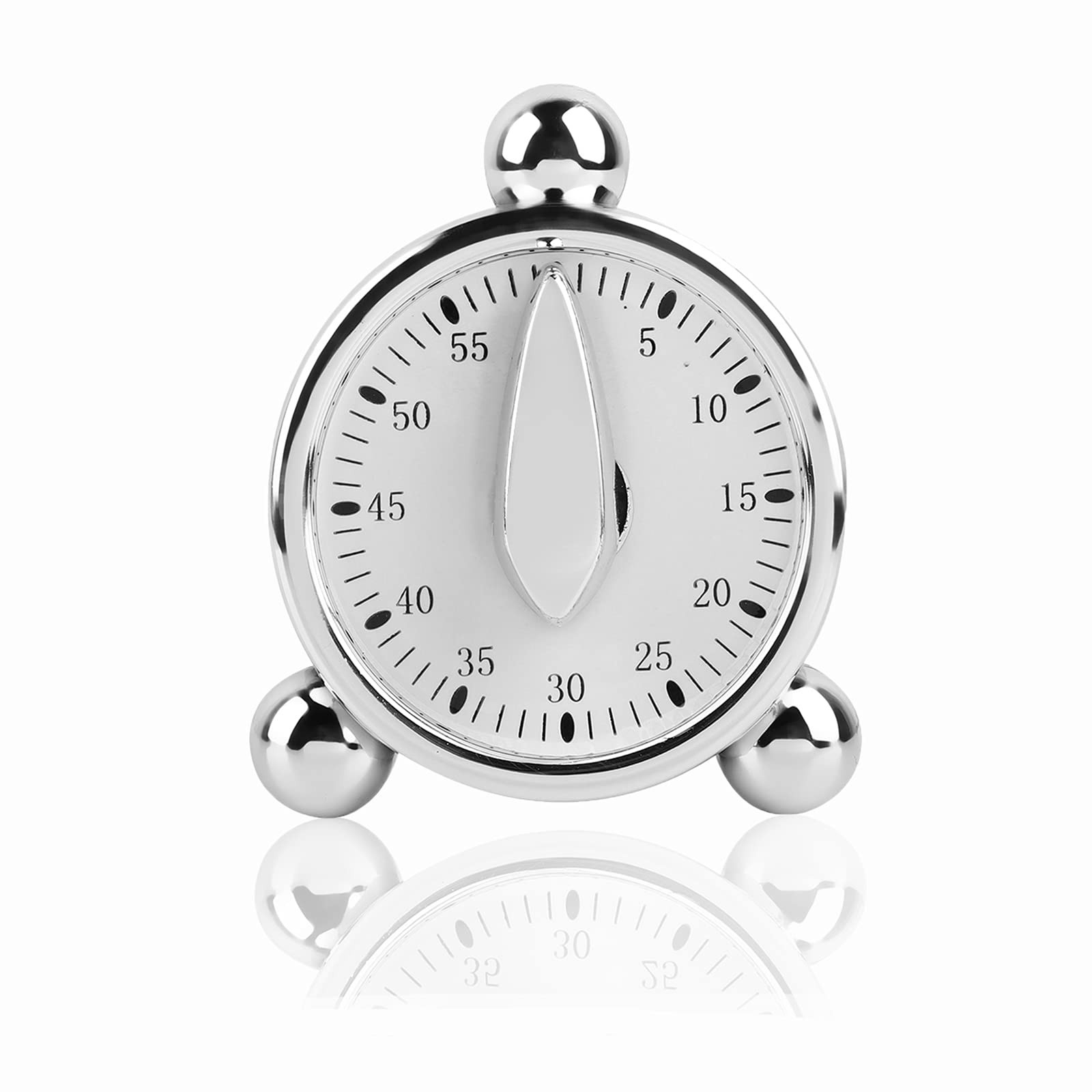60 Minutes Kitchen Timer, Stainless Steel Egg Shaped Mechanical Cooking Timer...
