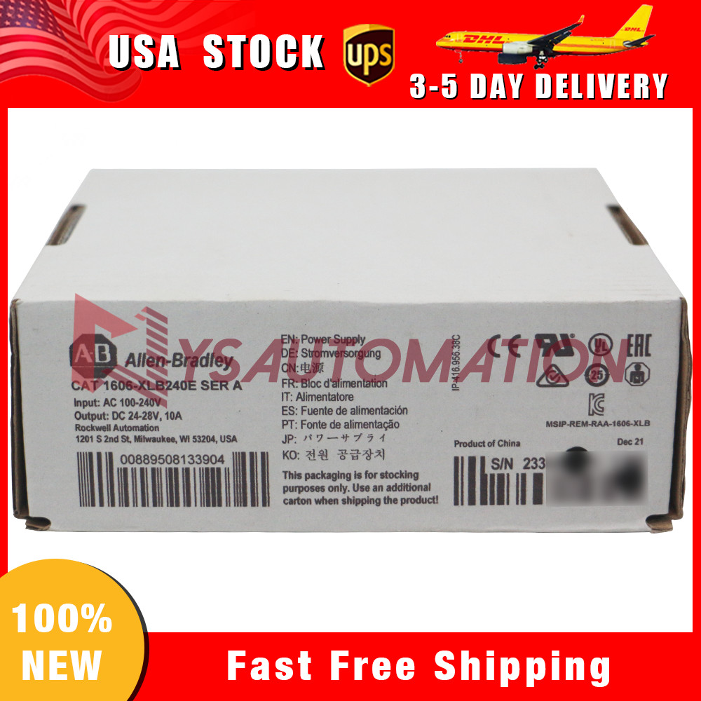 New Allen-Bradley1606-XLB240E Power Supply 100-240Vac input,24Vdc,240Watt output