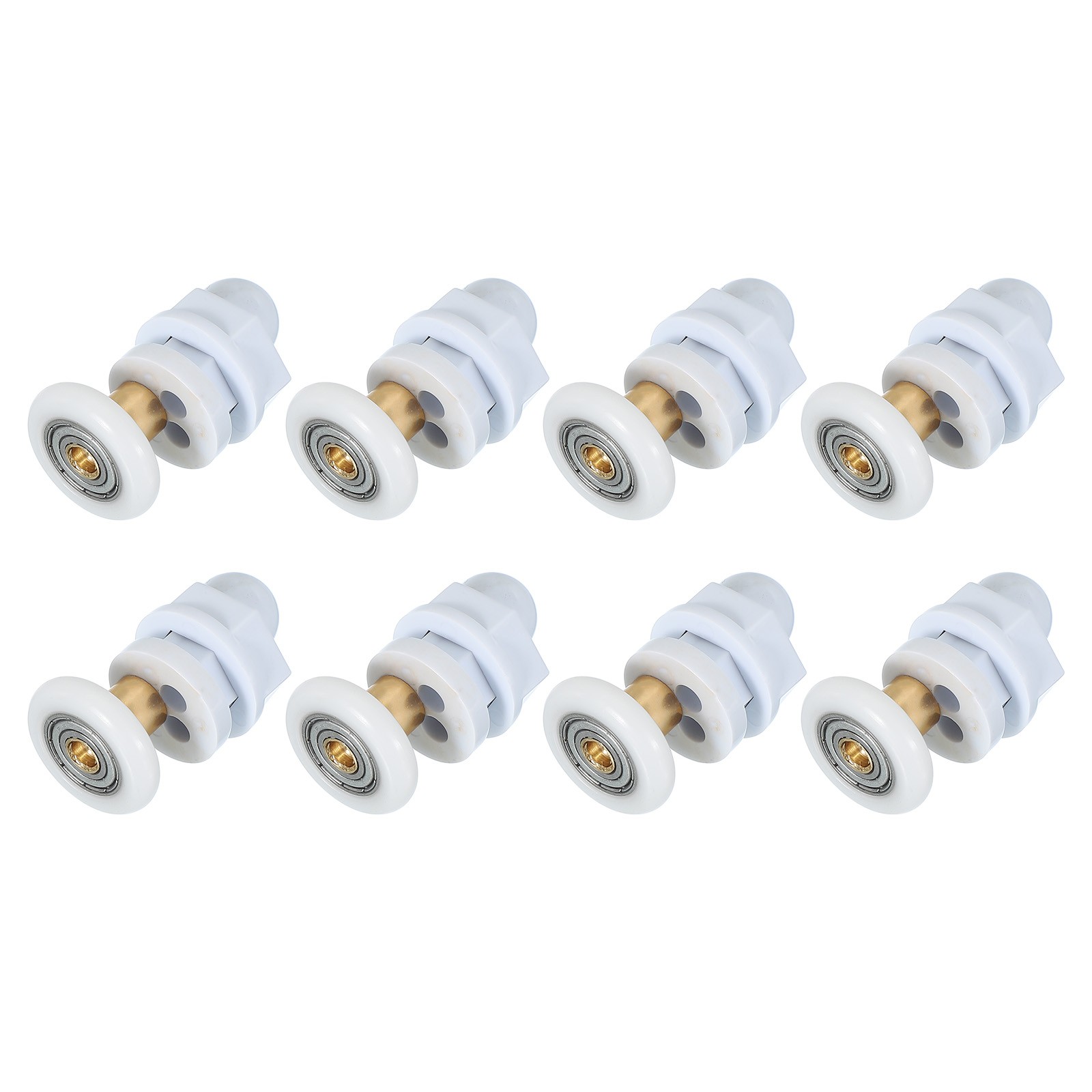 8 Pcs 23mm Shower Door Rollers Copper Rod Pulley Wheels Replacement White
