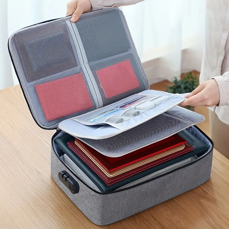 DocSafe Document Bag with Lock, 3-Layer File Organizer