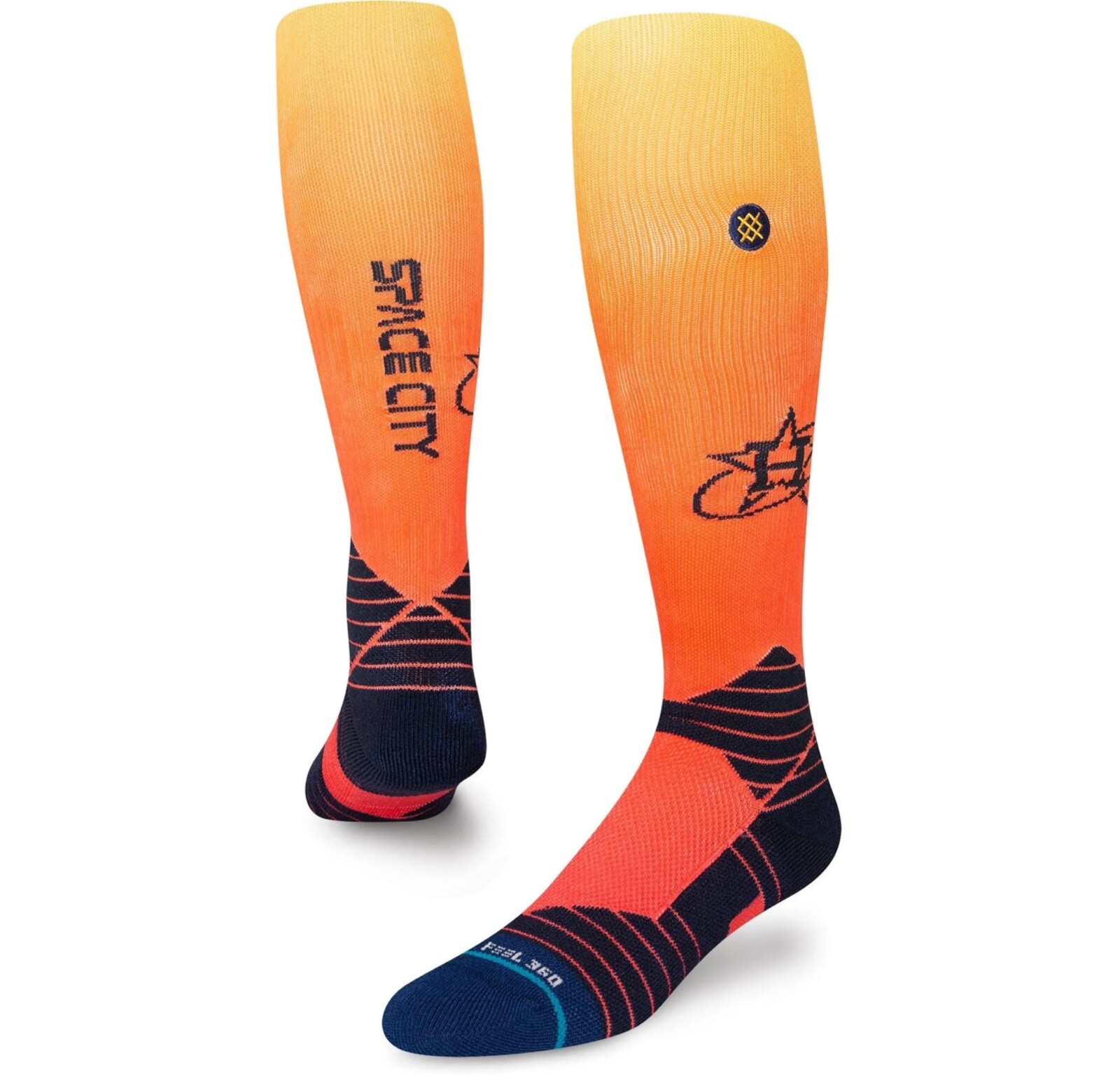 Stance Houston Astros Baseball Socks Mens L MLB Official On Field OTC Orange
