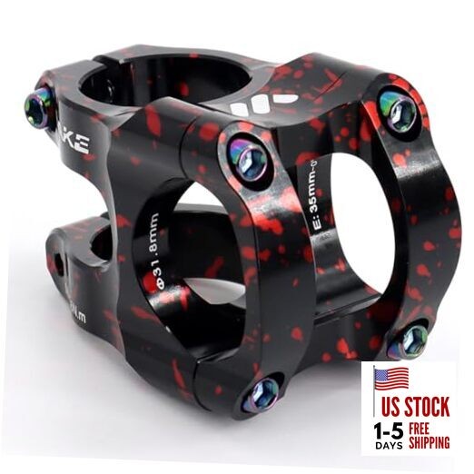 Bike Stem 31.8 Stem 35mm Mountain Bike Stem 0 Degree Camouflage Black Red