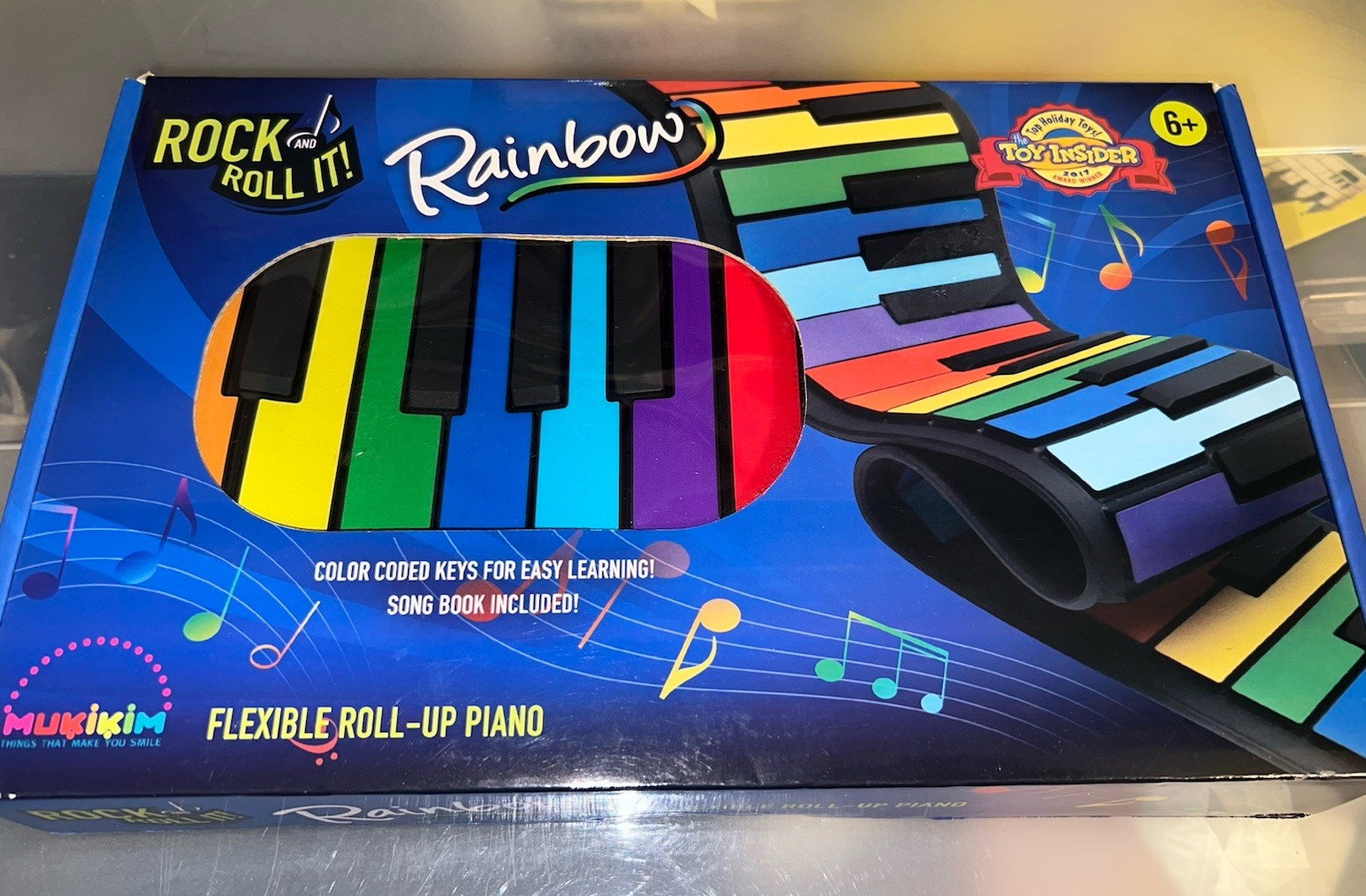 Mukikim Rock And Roll It Rainbow Flexible Roll Up Piano 49 keys With Song Book