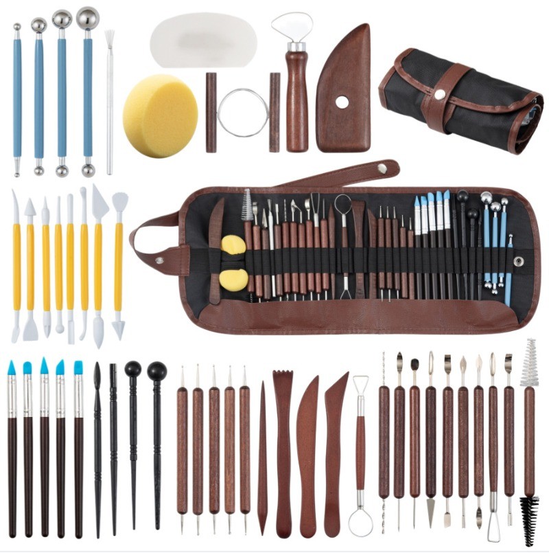 48pcs Pottery Tools Set Clay Sculpting Kit For Ceramics Carving Modeling DIY