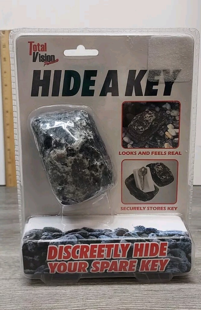 Total Vision Hide a Spare Key Realistic Looking & Feeling ROCK Securely Stores