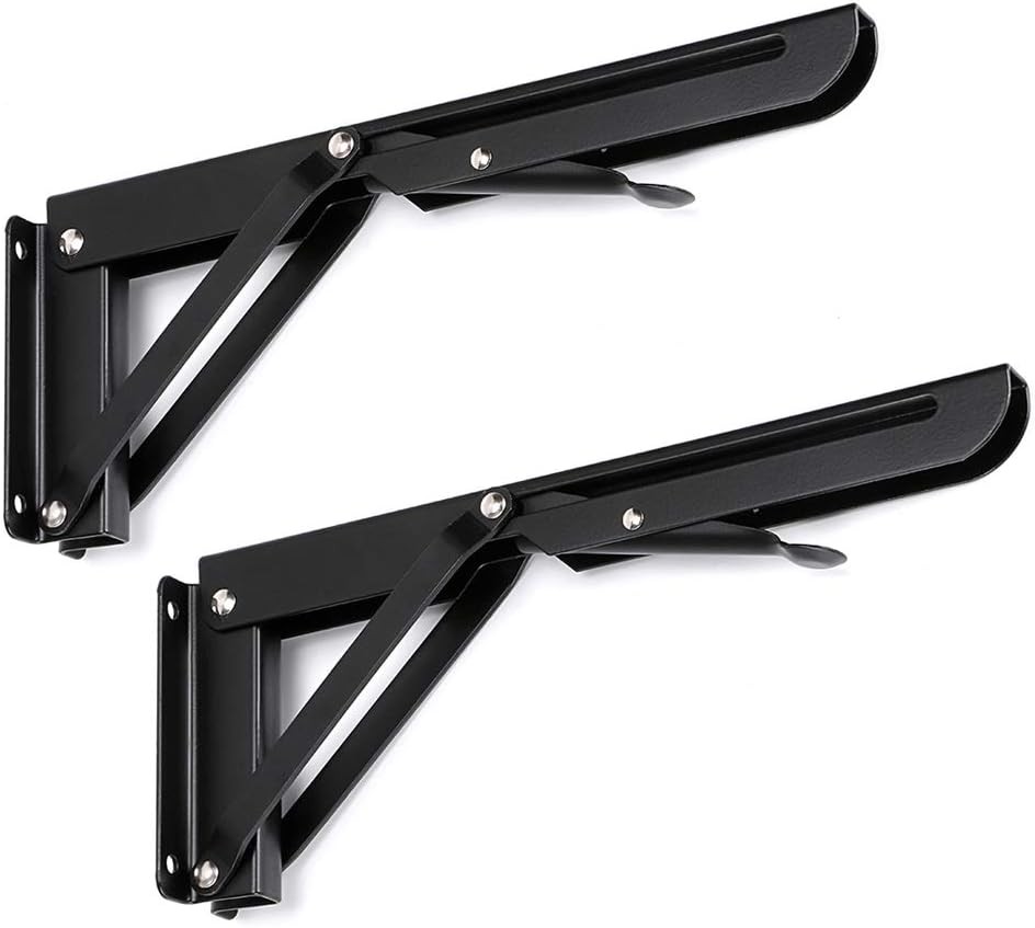 2Pcs Folding Shelf Brackets Heavy Duty Shelf Brackets Metal Triangle Table