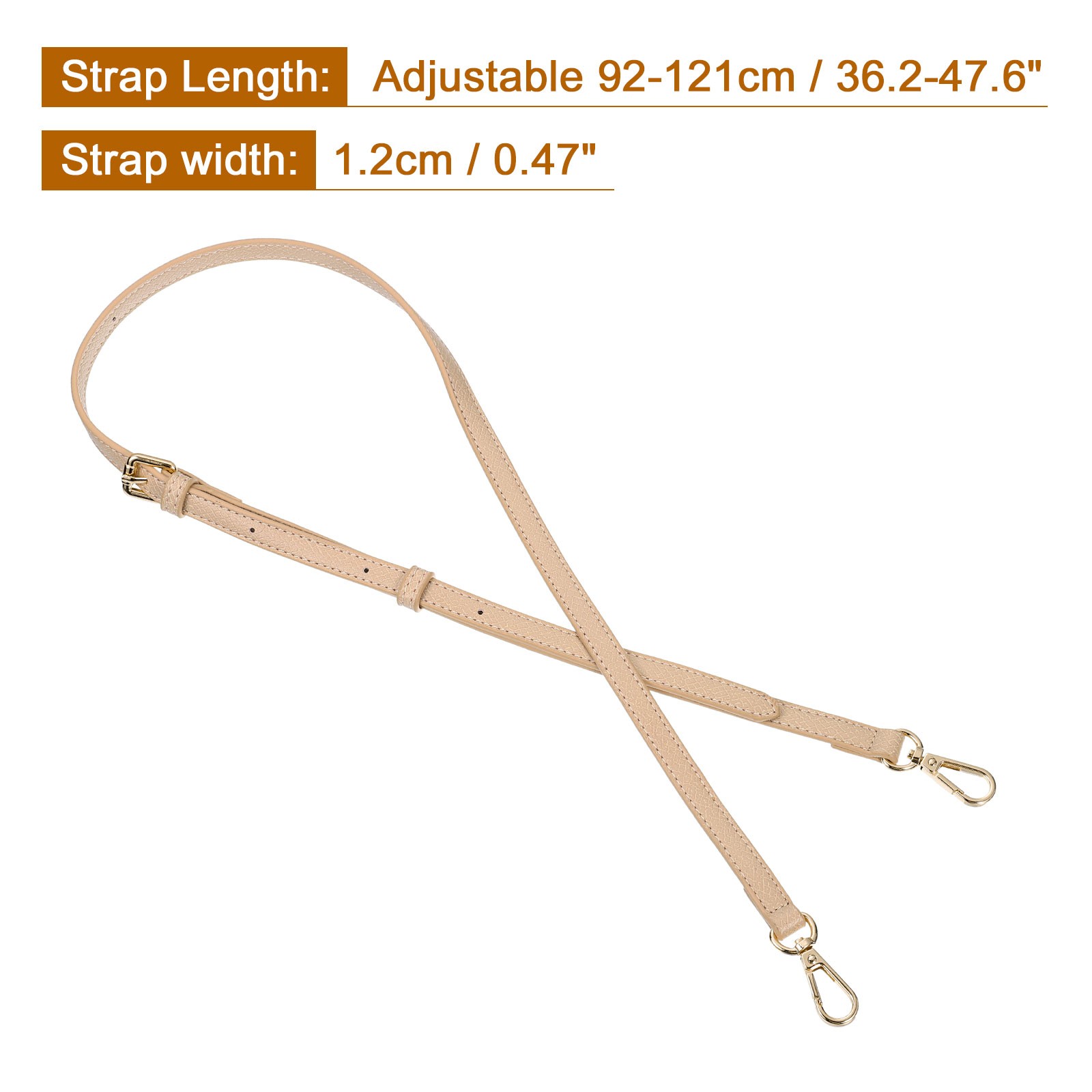 Leather Bag Strap Replacement Adjustable, Pink, Gold Buckle, 1 Set
