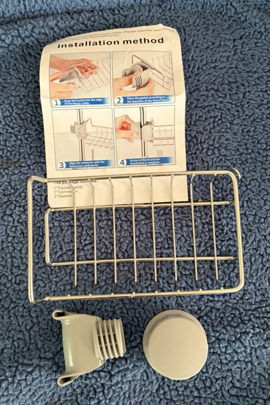 Chrome Sponge Holder NIB Faucet Caddy