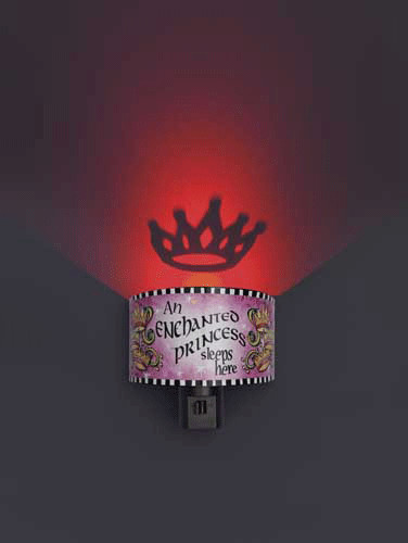 Princess Crown NIGHT LIGHT Enchanted Princess Sleeps Here Projects Crown on wall