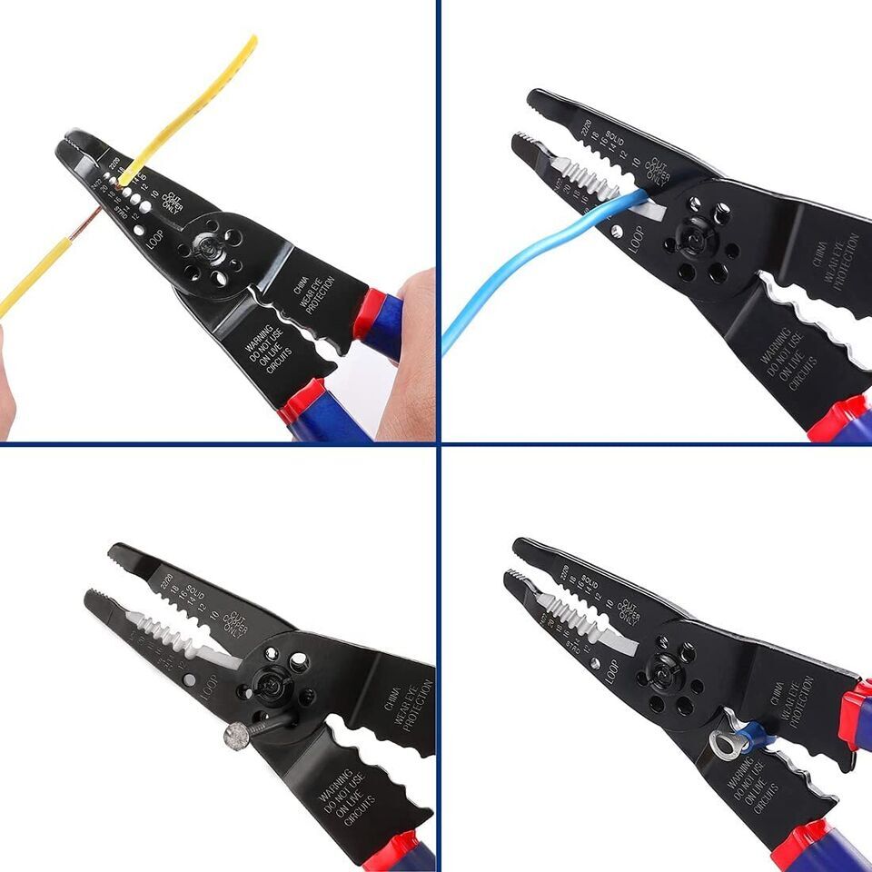 WORKPRO Wire Stripper Set 8" Self-Adjusting Wire Stripper 8" Multi-Tool Stripper