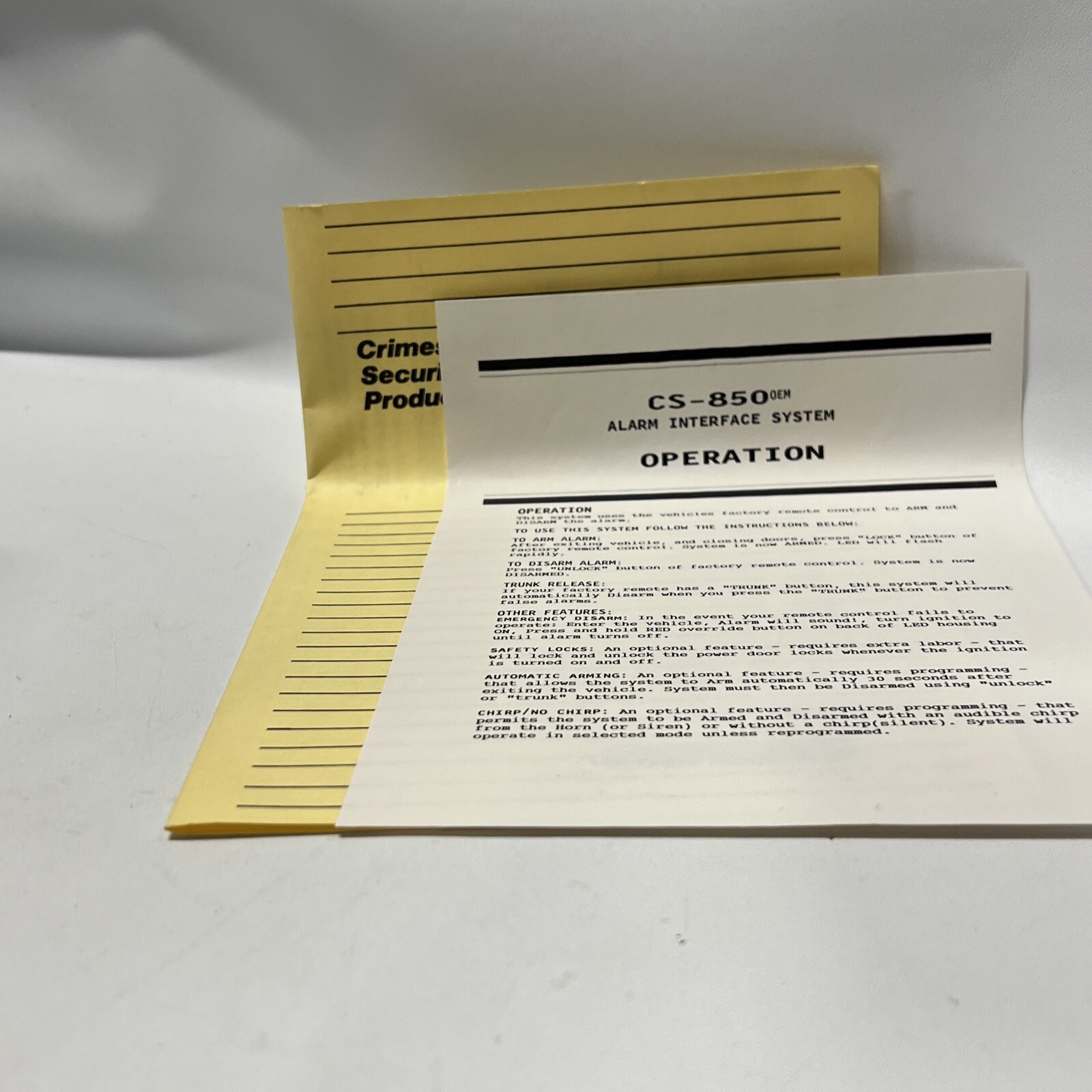 Crimestopper CS-850OEM Alarm Interface System & Impact Sensor Module CS850OEM