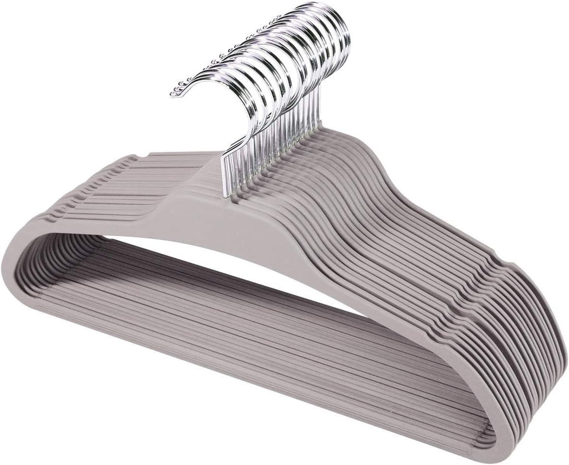 Plastic Hangers for Clothes, Upgraded Rubber Non Slip Clothes Hangers, Non Velve