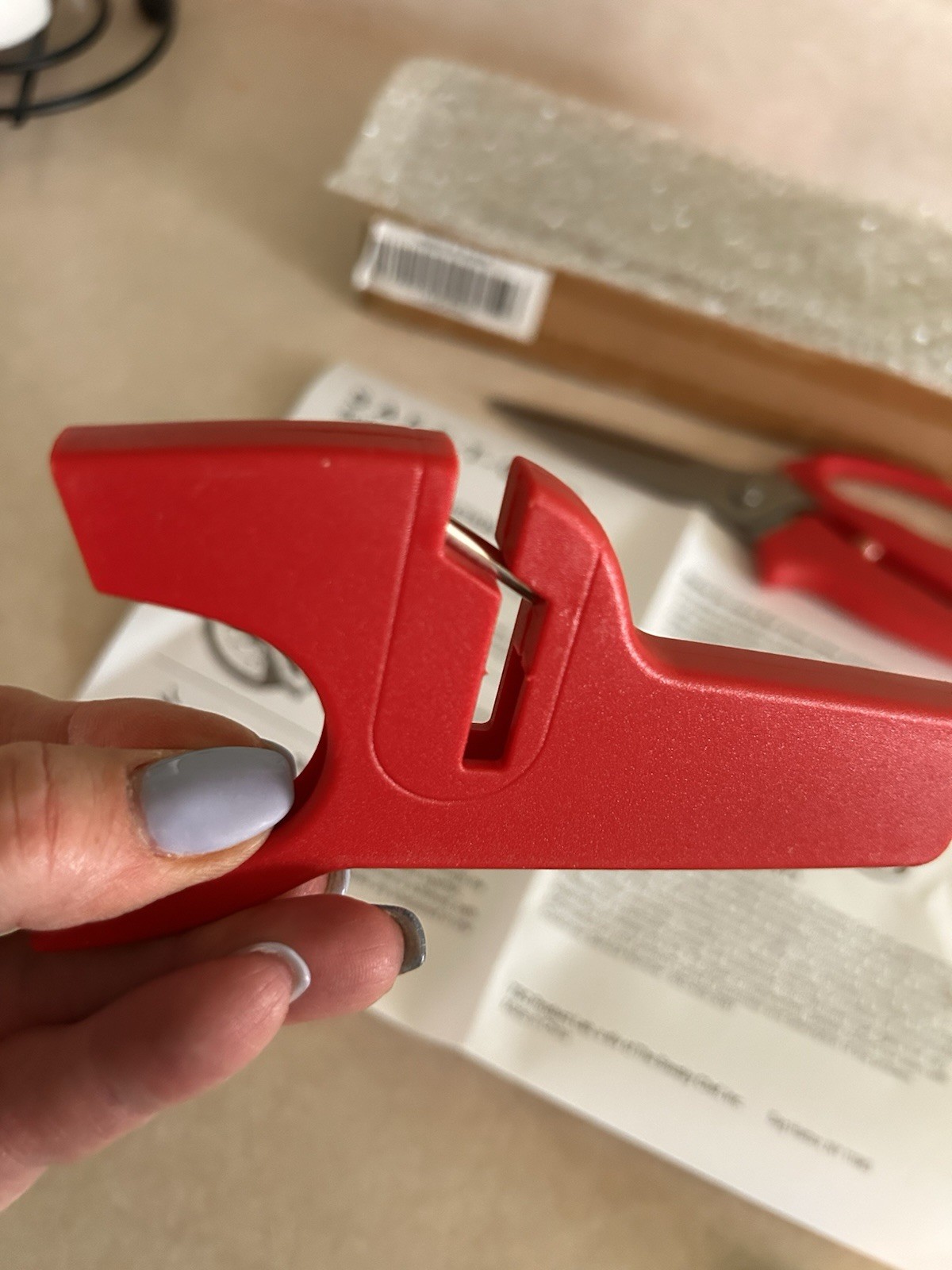 Red Heavy-Duty Kitchen/Utility Shears - Right Or Left Hand - Built In Sharpener