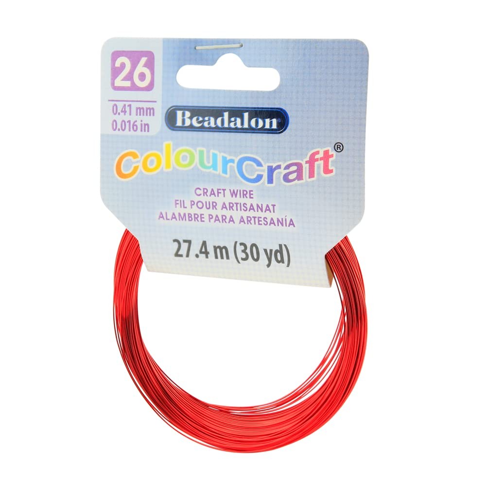 ColourCraft Wire 26 Gauge Red Color 30 yd Coil Cord Jewelry Making DIY Beading