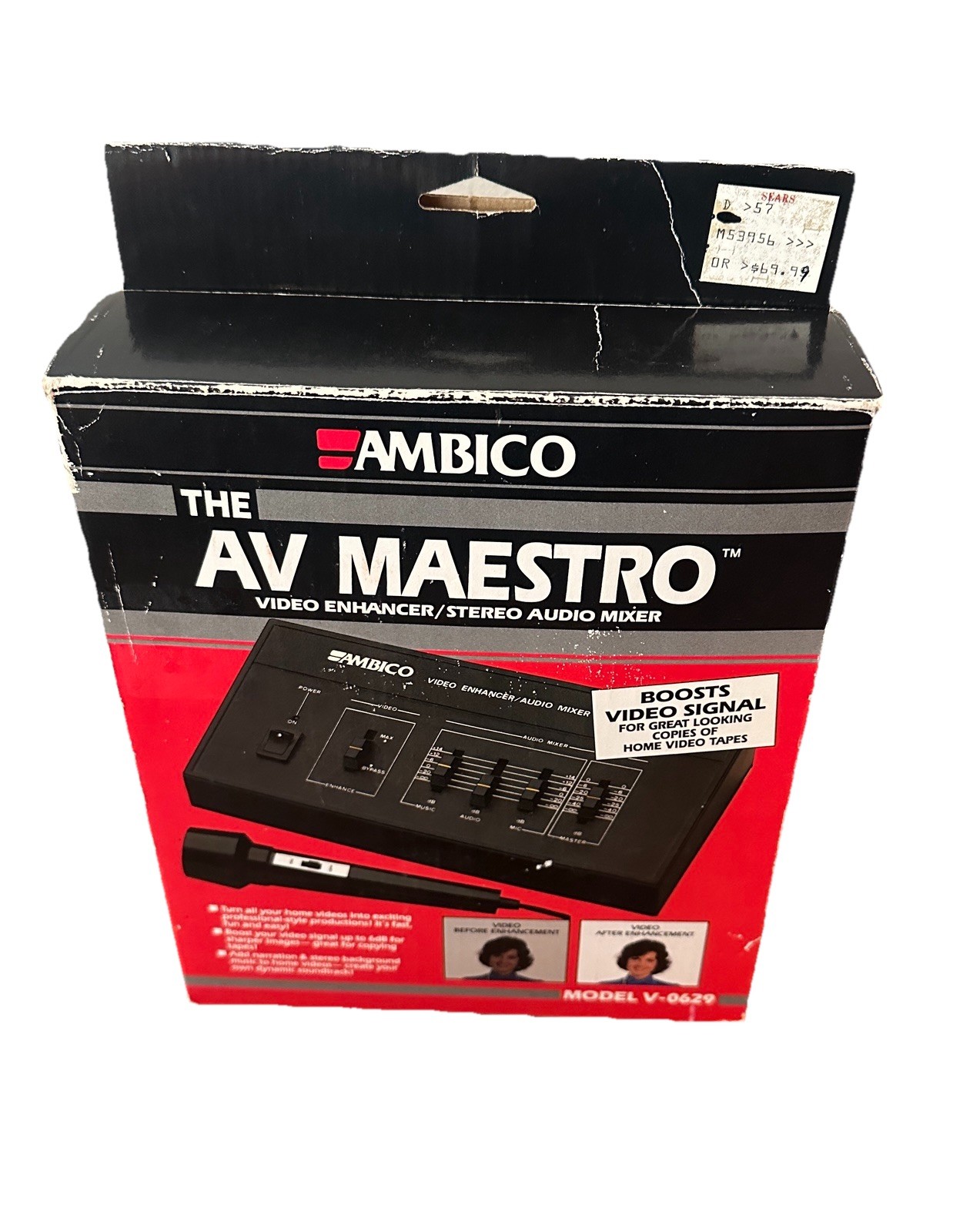 AMBICO AV Maestro-Video Enhancer/Stereo Audio Mixer-Model V-0629-w/ Mic New NOS