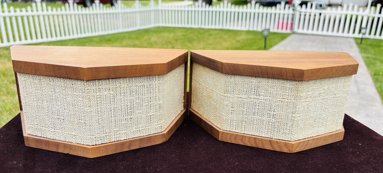 Pair of Vintage Microstatic Micro Acoustics MS-1 External Tweeters Wood Case
