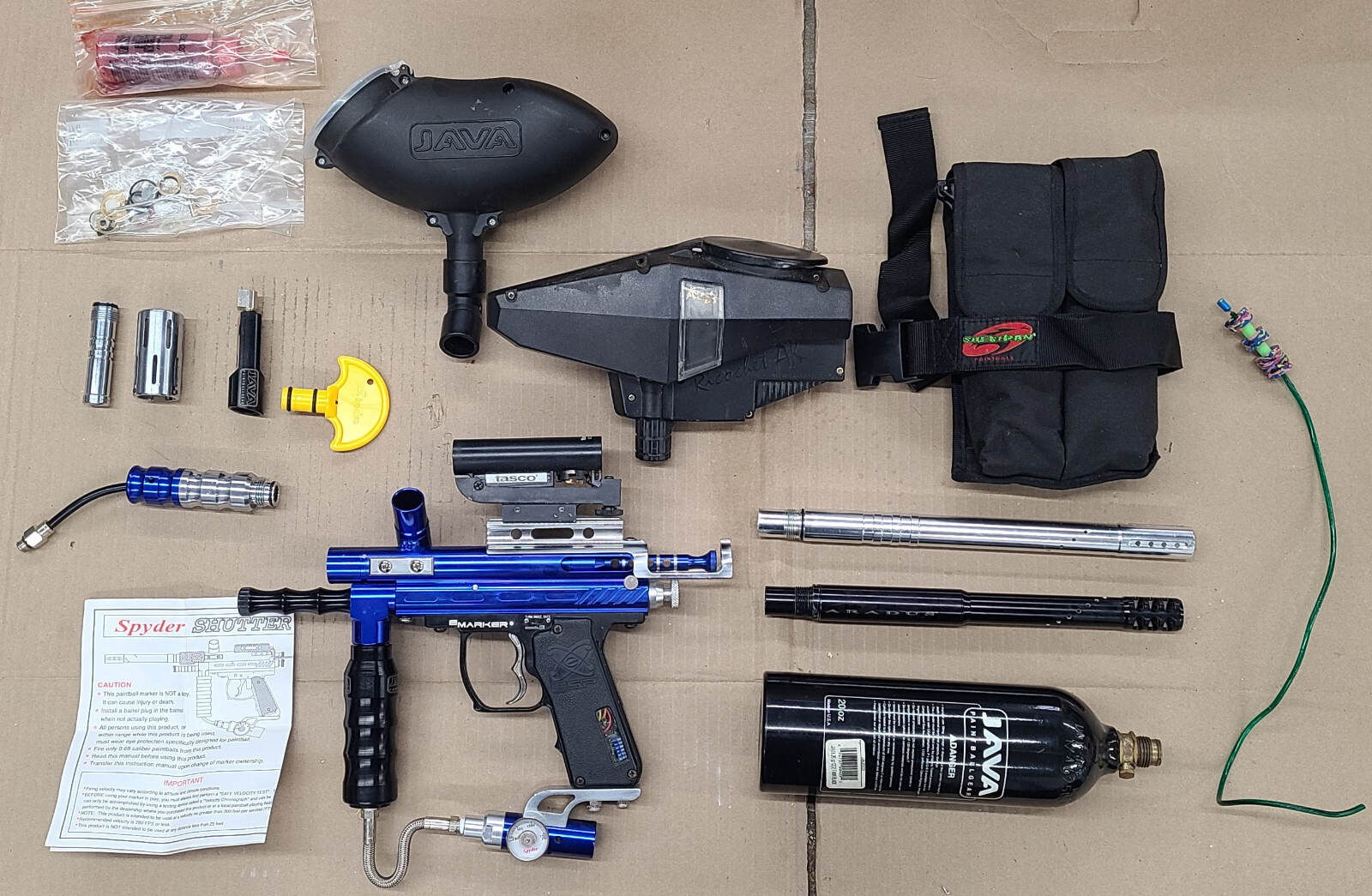 Spyder Shutter Paintball Marker ~ HUGE LOT ~