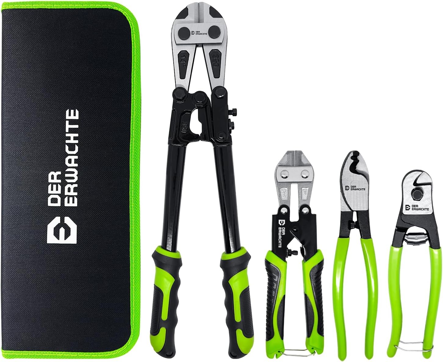 4-Piece Bolt Cutter Set – 14" Heavy Duty & 8" Mini Wire Cutters
