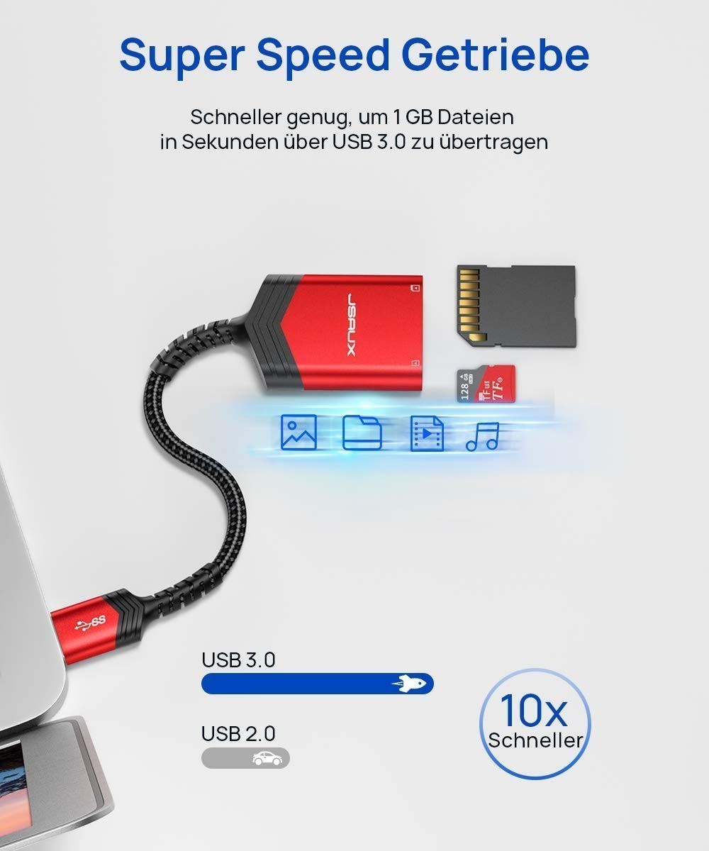 USB 3.0 2 in 1 Card Reader TF Micro SD SD Adapter High Speed Memory Card Reader